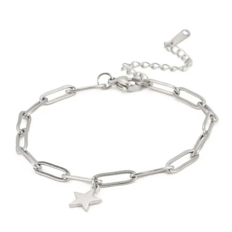 Bracelet Chaine Étoile Argent