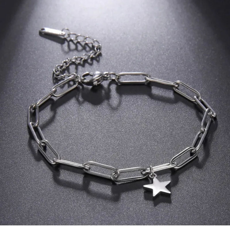 Bracelet Chaine Étoile Argent