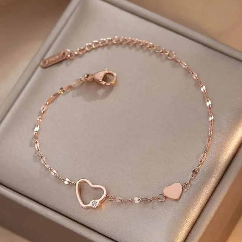 Bracelet Coeur Or Rose