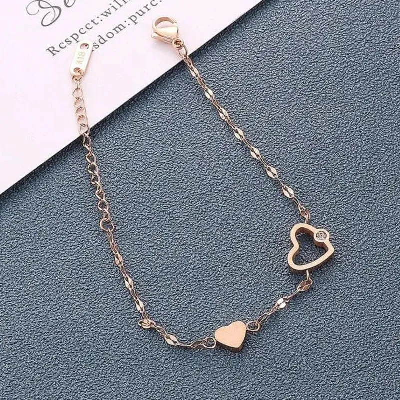 Bracelet Coeur Or Rose