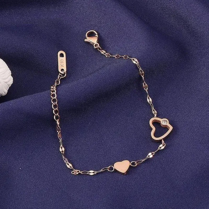 Bracelet Coeur Or Rose