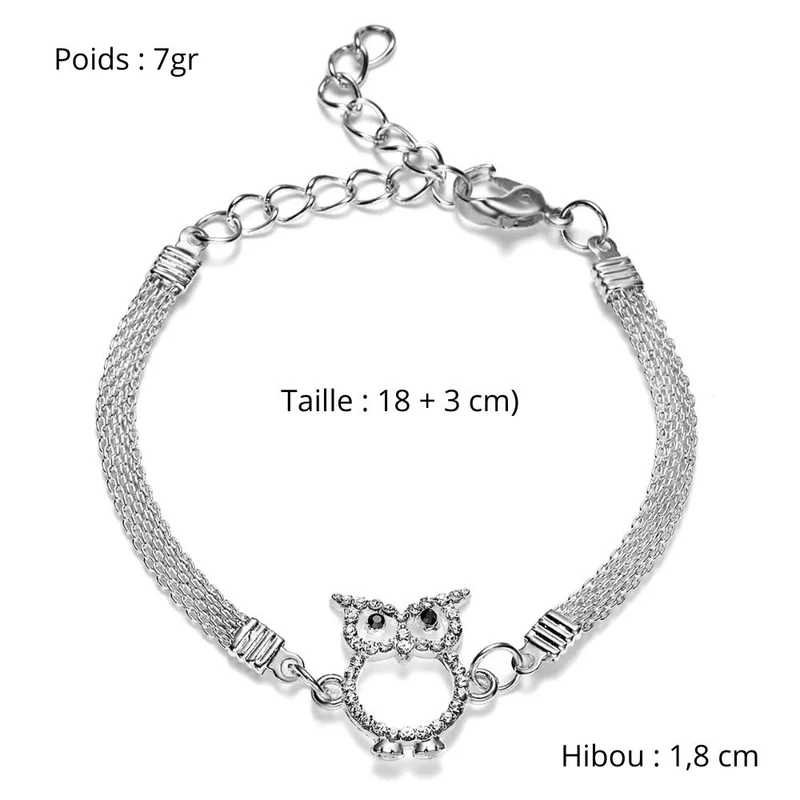 Bracelet Hibou Argent