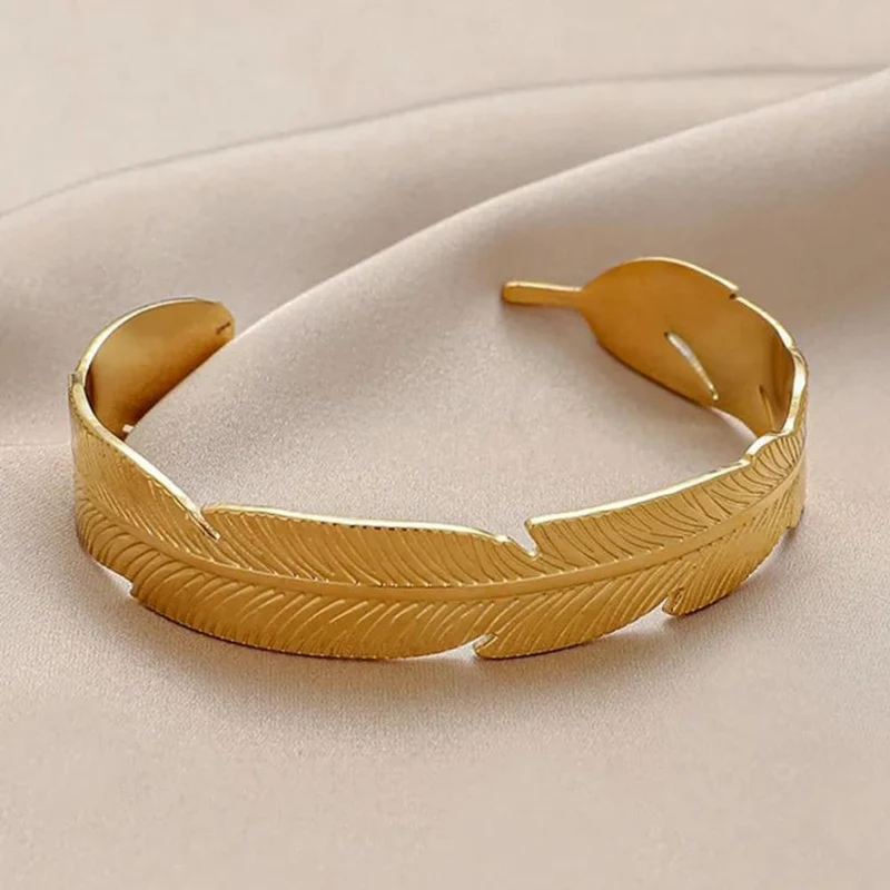 Bracelet Plume Or