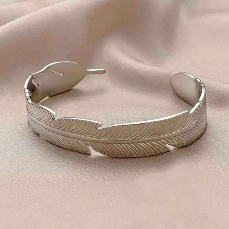 Bracelet Plume Argent