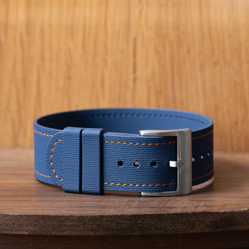 Bracelet une pièce fkm rubber Bleu couture orange