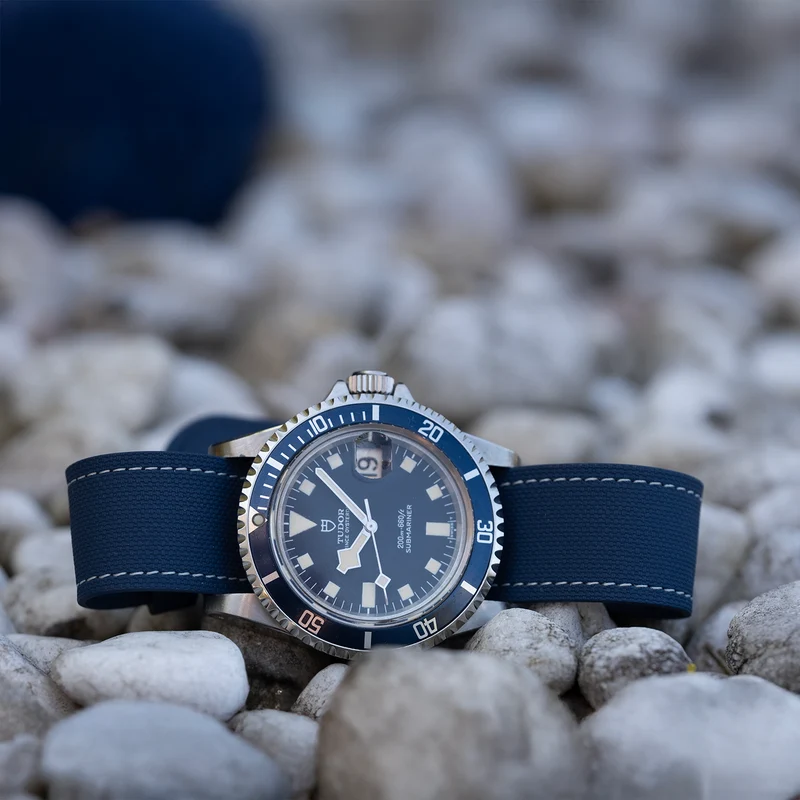 Bracelet une pièce fkm rubber Bleu couture crème