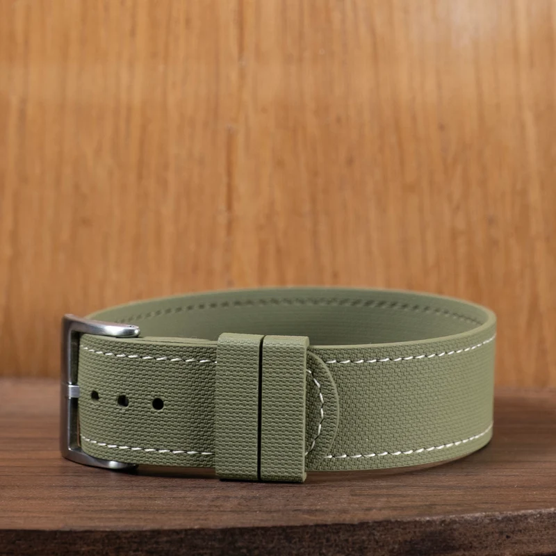 Bracelet une pièce fkm rubber Kaki couture crème