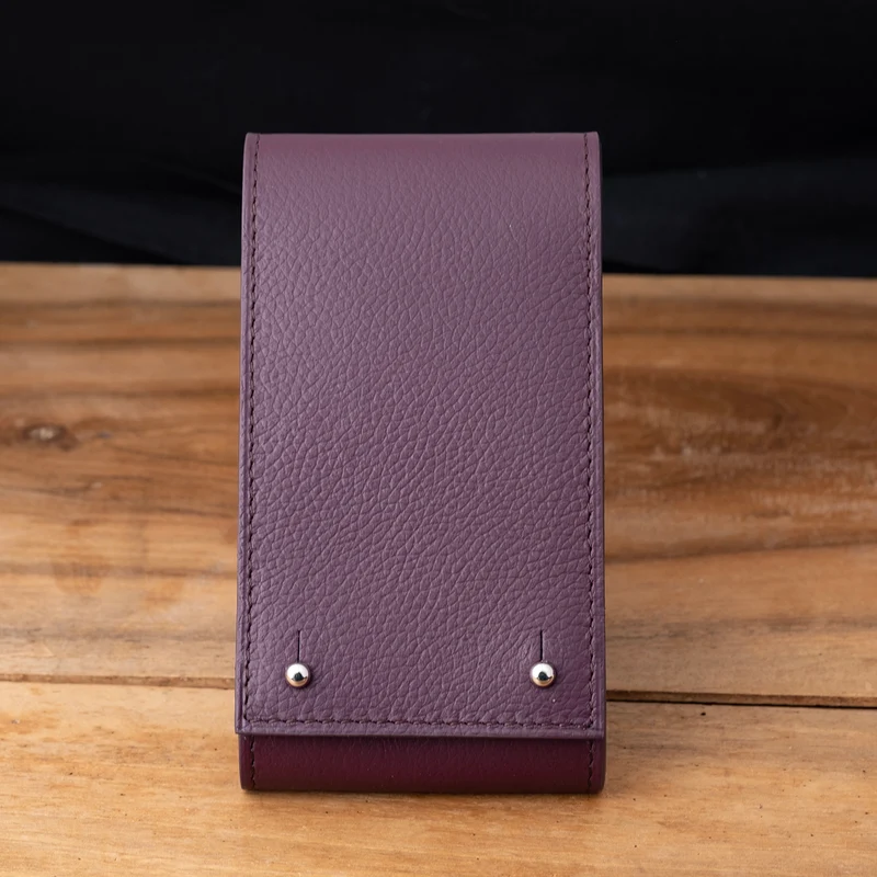 Etui une montre veau grainé bordeaux