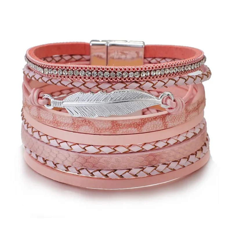 Bracelet Homme Cuir et Plume