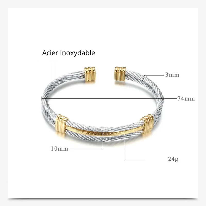Bracelet Homme Cable Acier