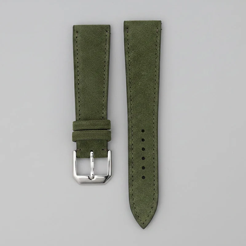 Bracelet de montre suède vert forêt