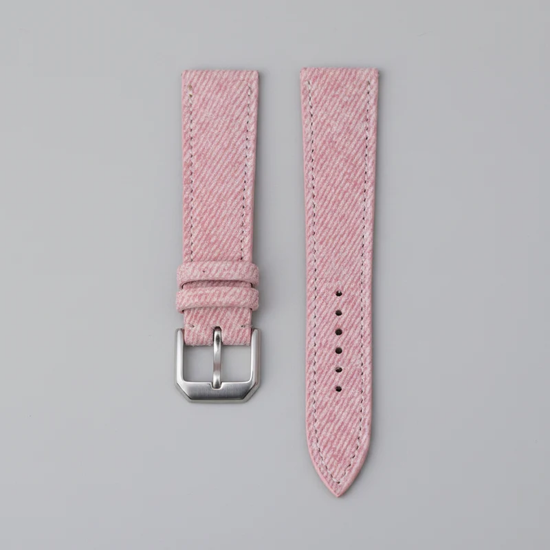 Bracelet de montre suède denim rose