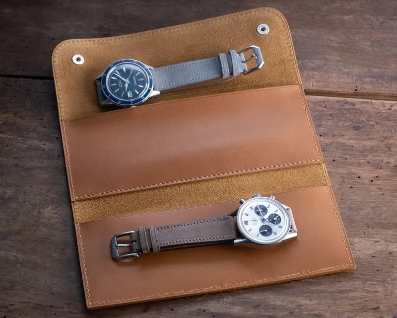 Pochette souple 2 montres naturel