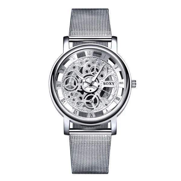 MONTRE CADRANT TRANSPARENT ARGENTÉ