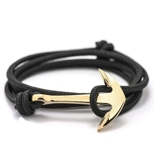 BRACELETS ANCRE DORÉE (6 COULEURS)
