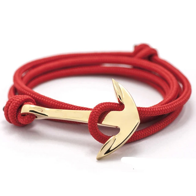 BRACELETS ANCRE DORÉE (6 COULEURS)