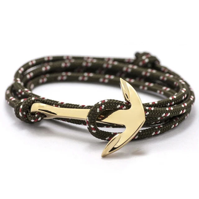 BRACELETS ANCRE DORÉE (6 COULEURS)