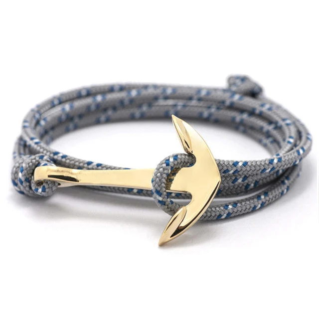 BRACELETS ANCRE DORÉE (6 COULEURS)