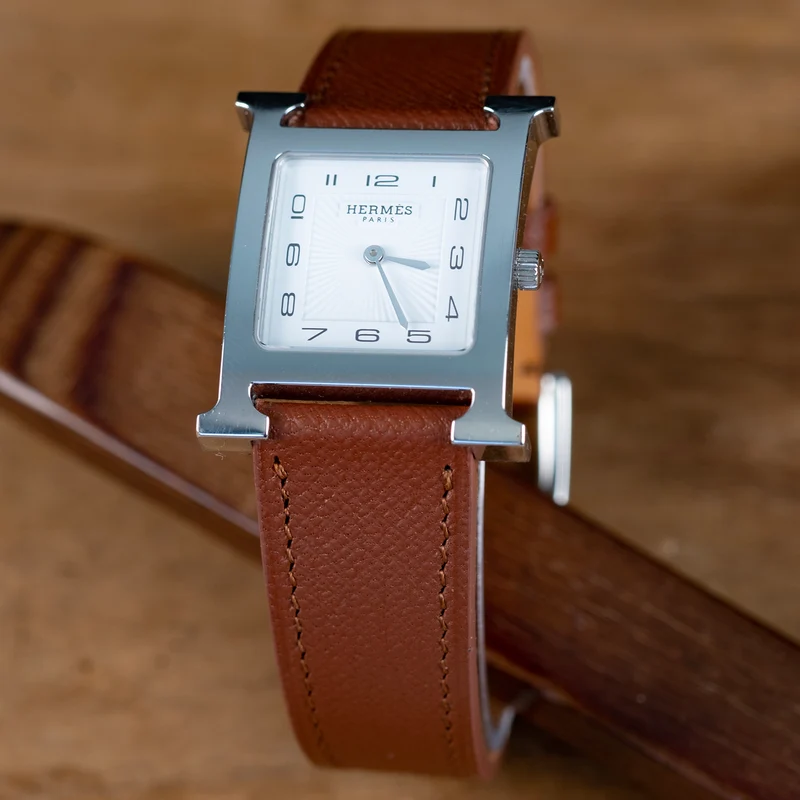 Bracelet de montre cuir saffiano fauve