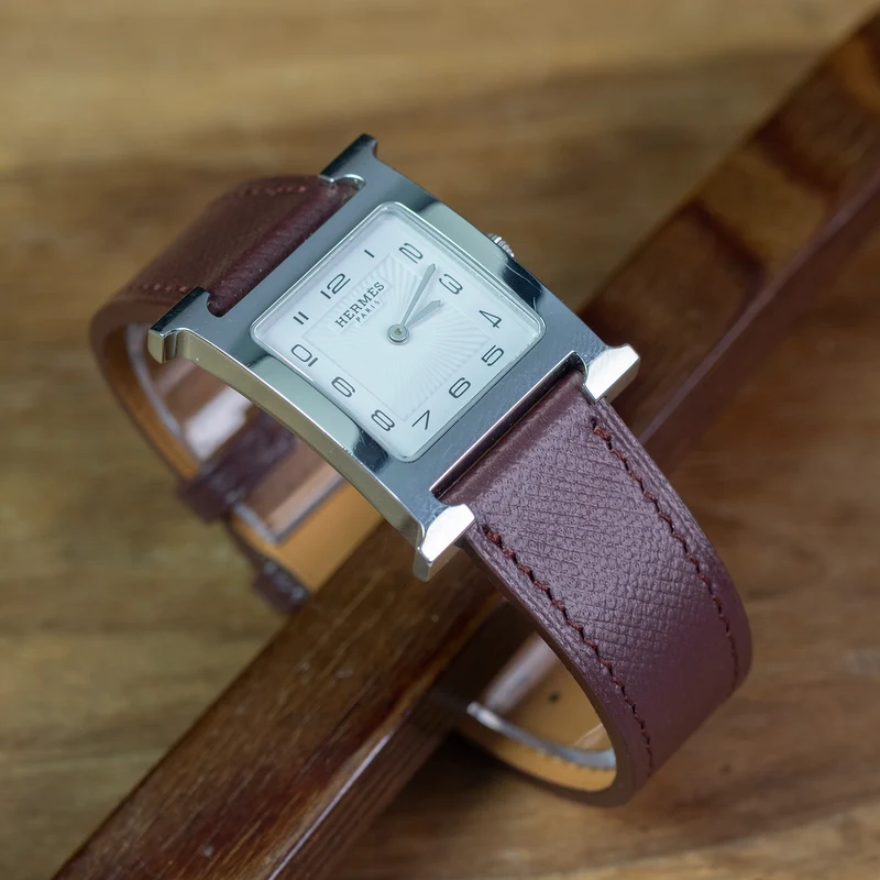 Bracelet de montre cuir saffiano Bordeaux