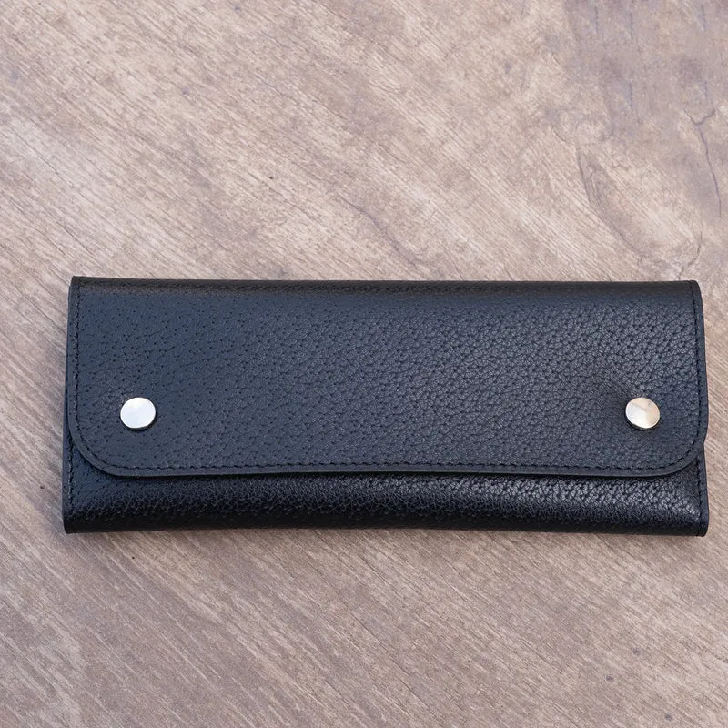 Pochette souple deux montres noir aspect pigskin