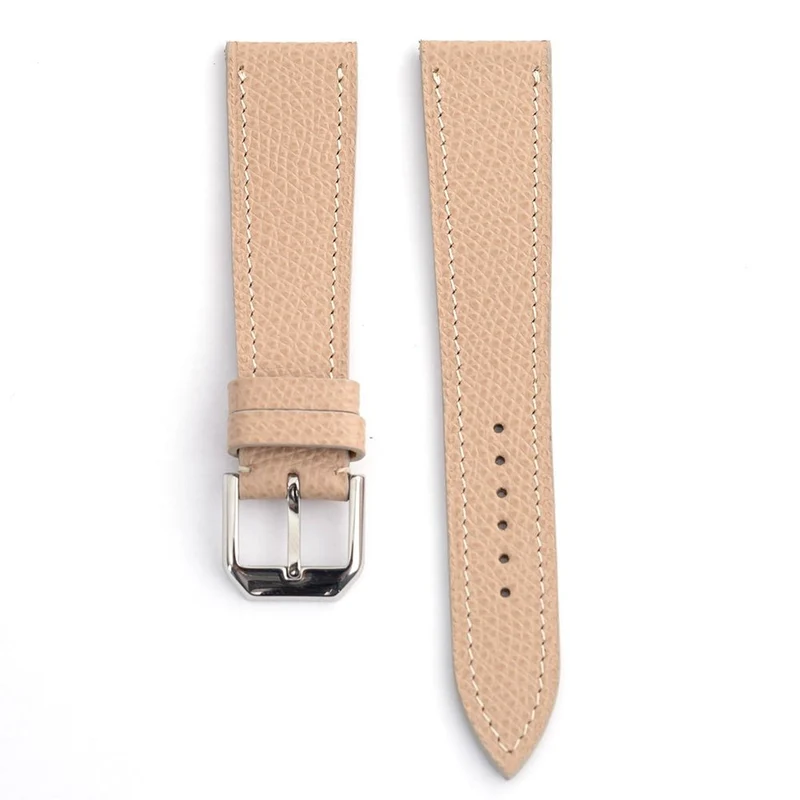 Bracelet de montre veau grainé crème