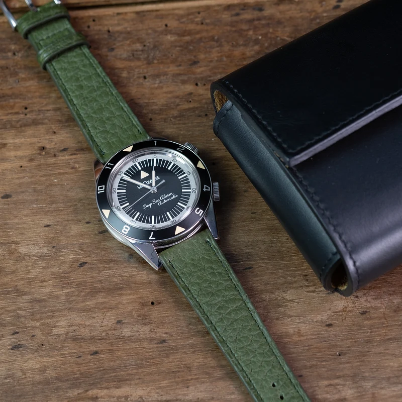 Bracelet de montre pécari vert