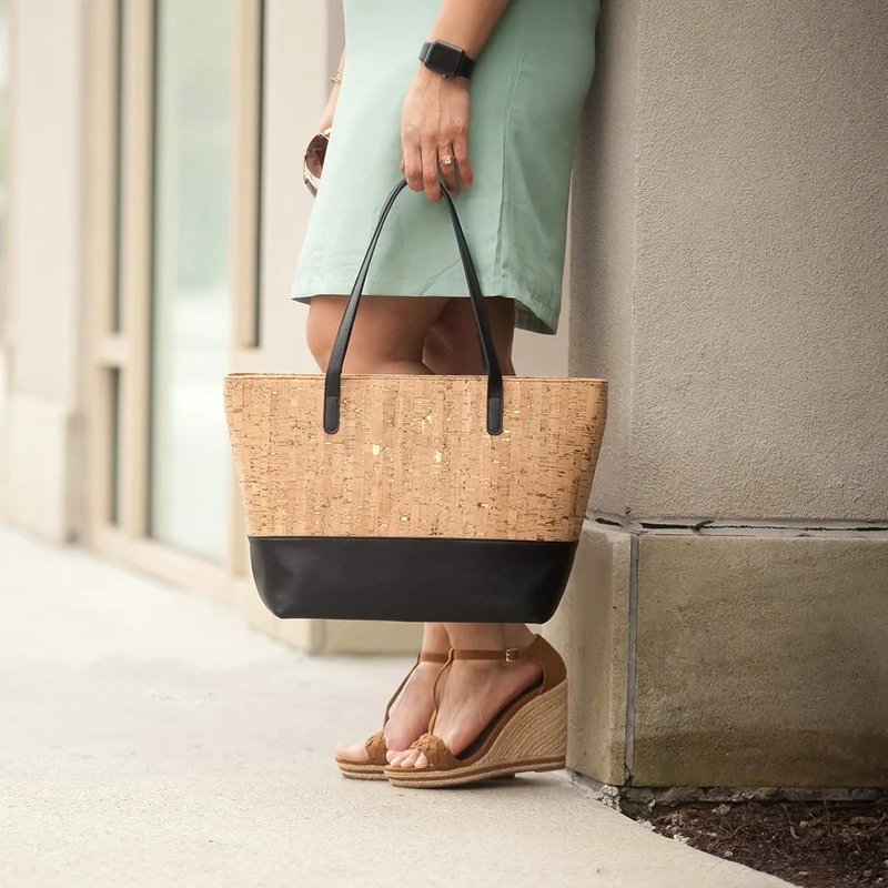 Black and Cork Charlotte Purse - Personalized