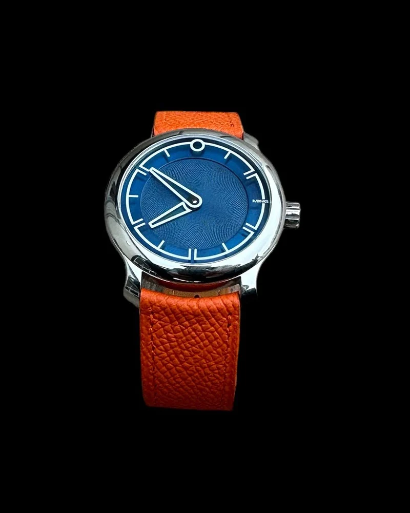 Bracelet orange grainé courbe