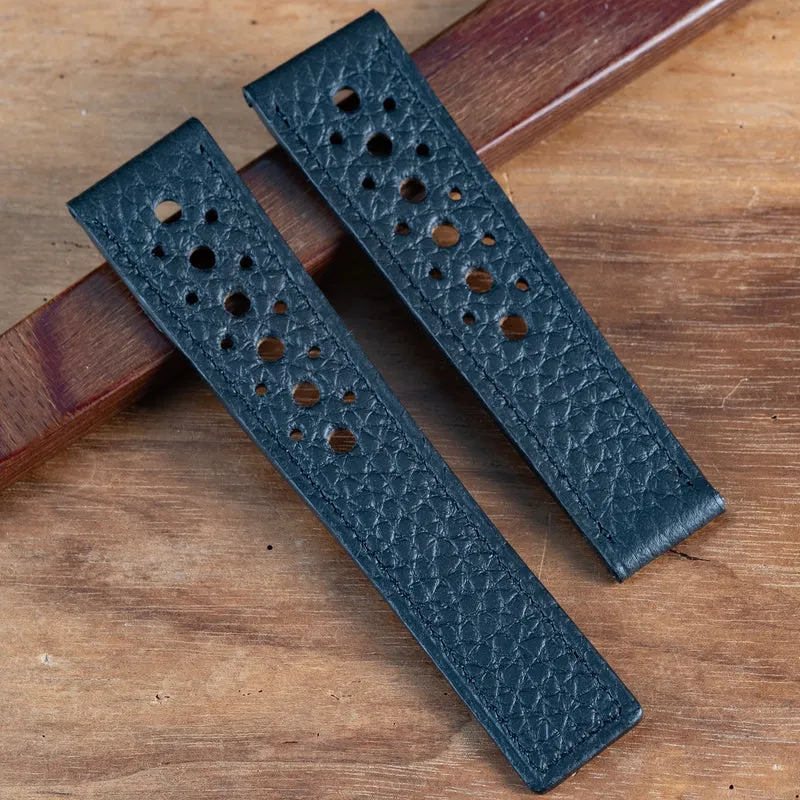 Bracelet compatible boucle tag heuer taurillon noir