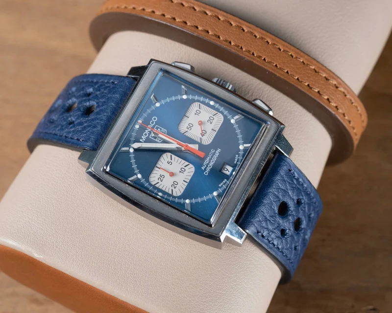 Bracelet compatible boucle tag heuer taurillon bleu