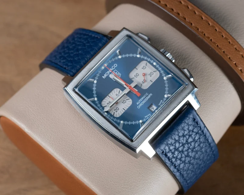 Bracelet compatible boucle tag heuer taurillon bleu