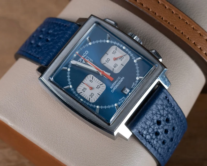 Bracelet compatible boucle tag heuer taurillon bleu