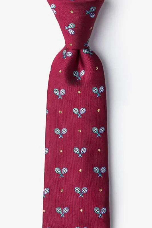 What A Racquet 100% Silk Men's Tennis Tie