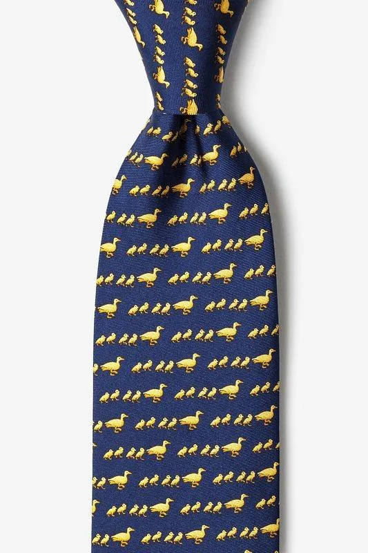Ducks In A Row 100% Silk Men's Tie