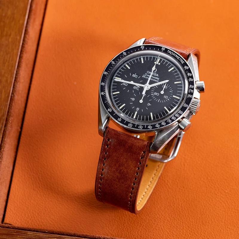 Bracelet de montre Shell cordovan marbré cognac