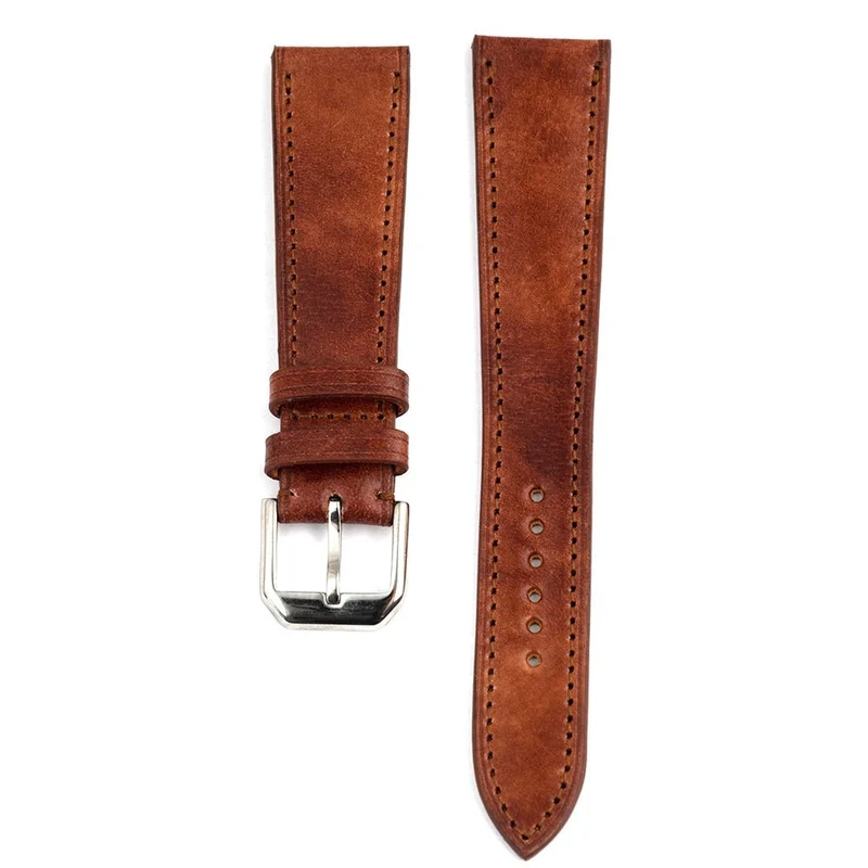 Bracelet de montre Shell cordovan marbré cognac