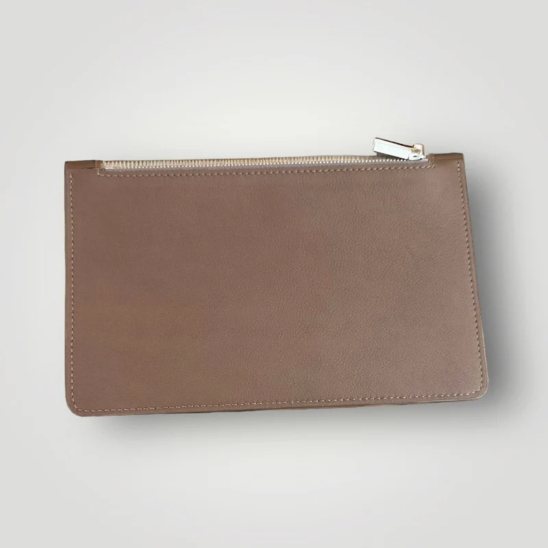Pochette city cuir taupe