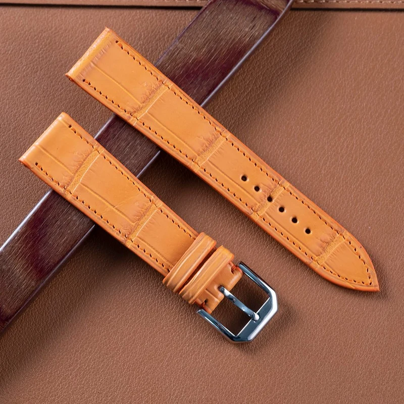 Bracelet alligator écailles carrées orange