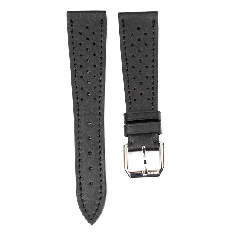 Bracelet racing veau sellier noir