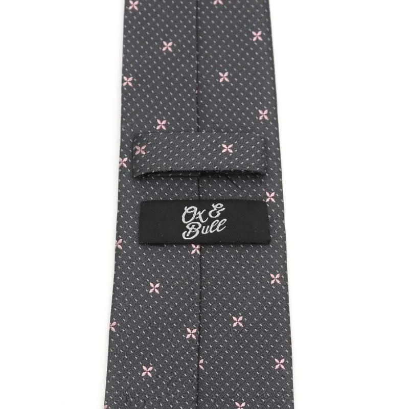 The Zachary Tie (Gray Quatrefoil Men's Tie)