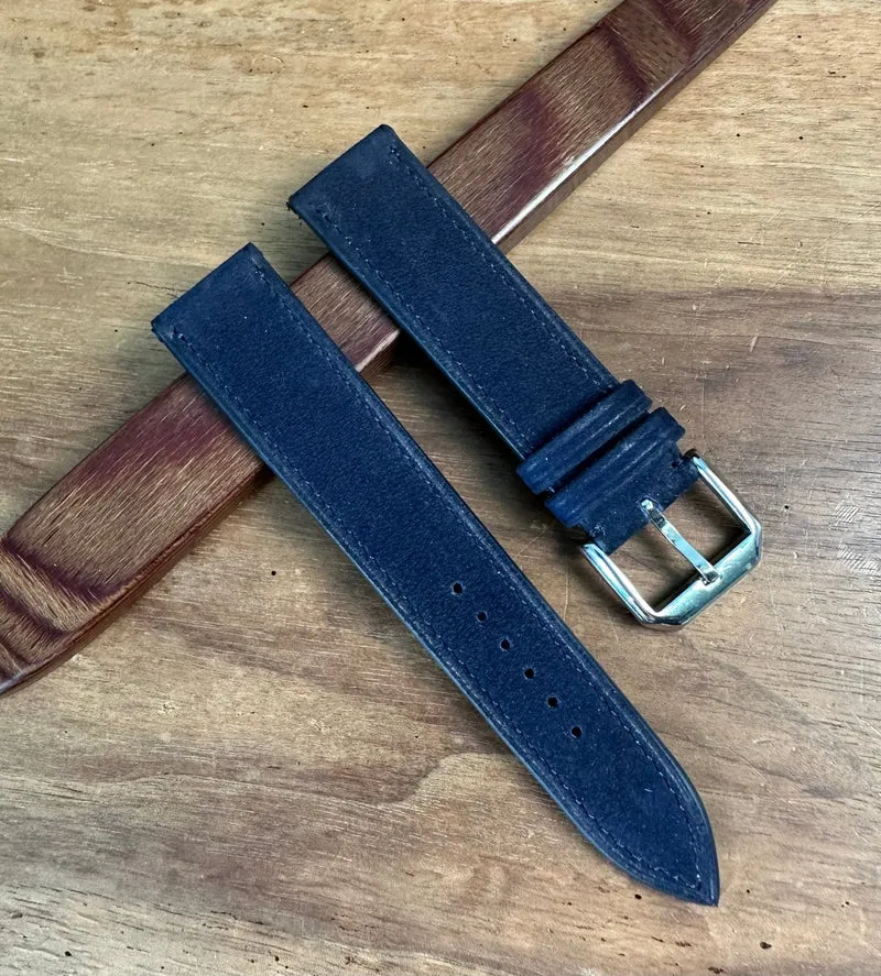 Bracelet de montre nubuck bleu marine
