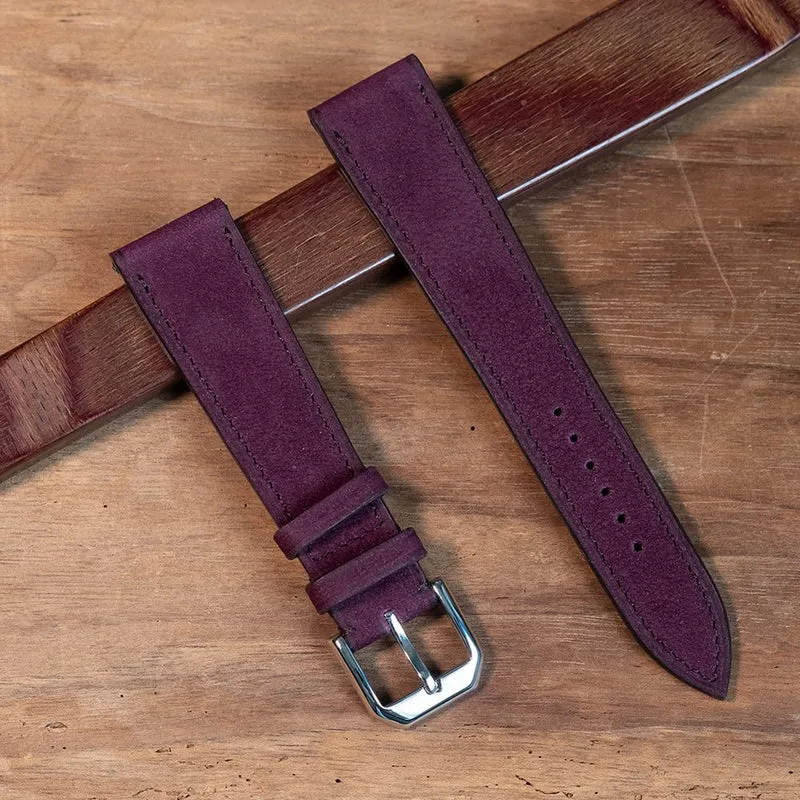 Bracelet de montre nubuck prune