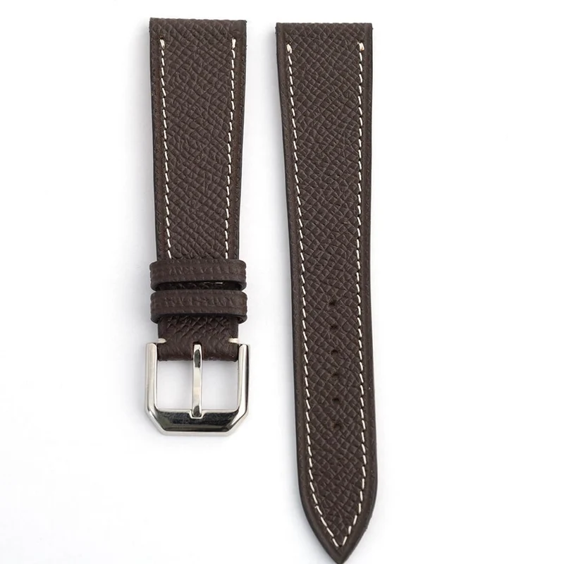 Bracelet de montre veau grainé brun