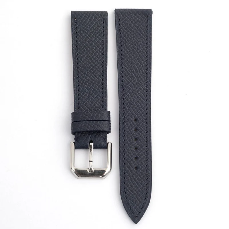Bracelet de montre veau grainé bleu marine
