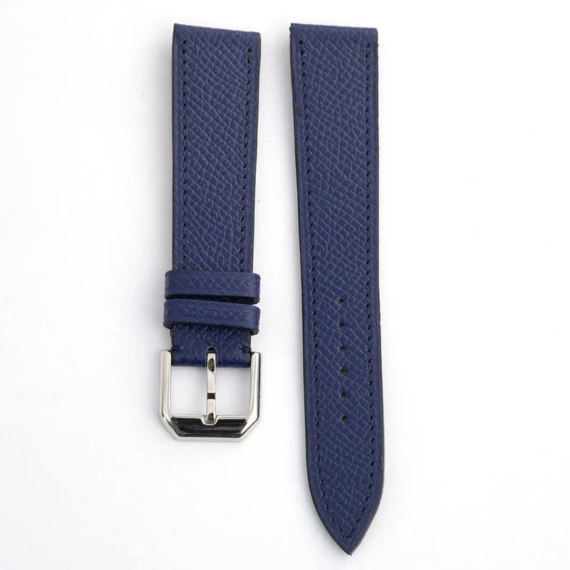 Bracelet de montre veau grainé bleu roy