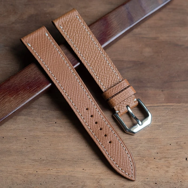 Bracelet de montre veau grainé whisky