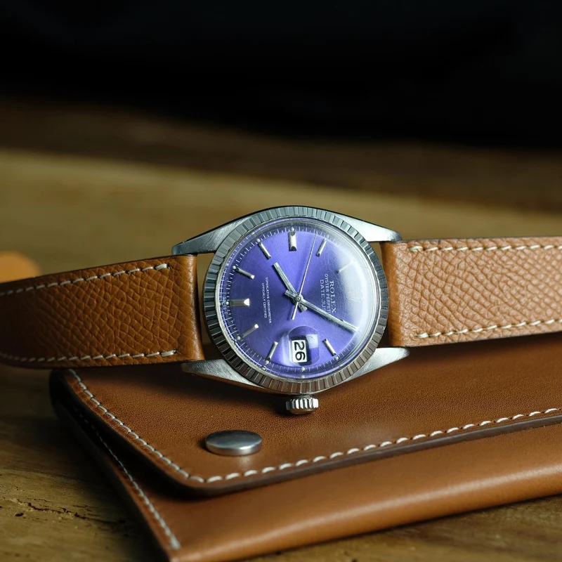 Bracelet de montre veau grainé whisky