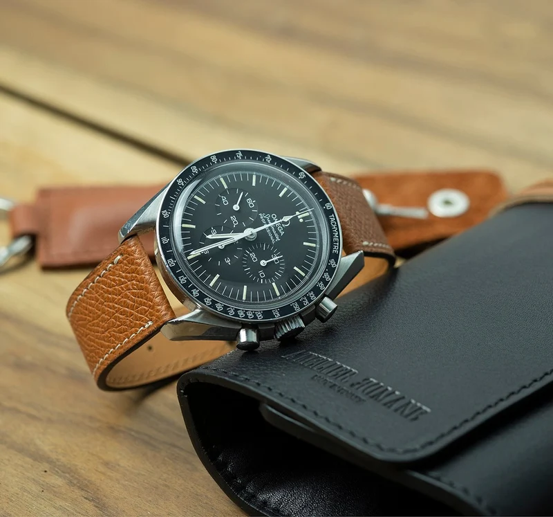 Bracelet de montre veau grainé whisky