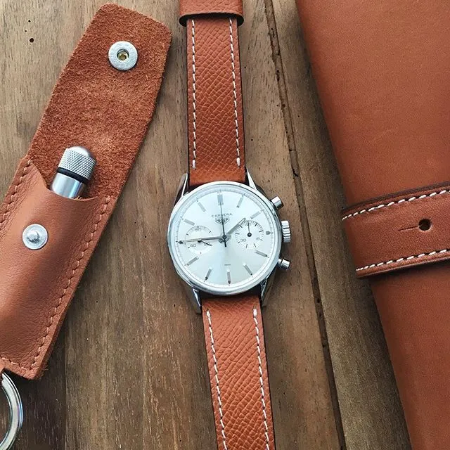 Bracelet de montre veau grainé whisky